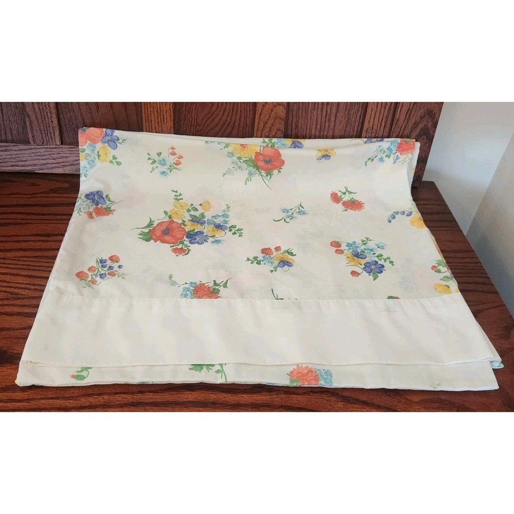 Vintage Set Of Two Multicolor‎ Floral Polka Dot Pillowcases